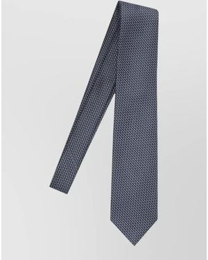 Tom Ford Geometric Pattern Silk Tie Pointed Tip Adjustable - Blue