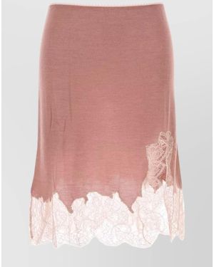 Fendi Cashmere Silk Fitted Skirt - Pink