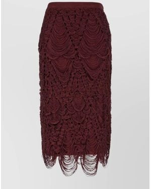 Ferragamo Silk Blend Fitted Skirt - Purple