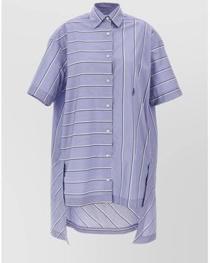 JW Anderson Oversized High-Low Cotton Shirt Dress - Purple