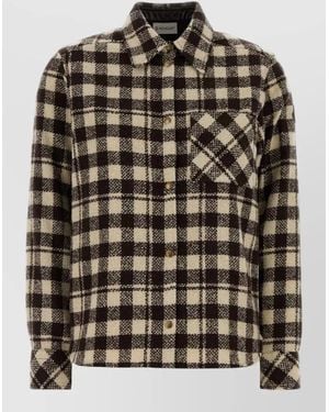 Moncler Embroidered Flannel Shirt Jacket - Black