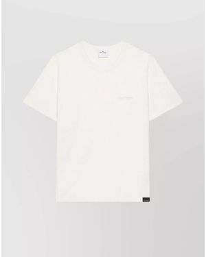 Courreges Cotton Short-Sleeve Logo-Embossed T-Shirt - White