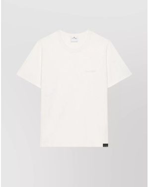 Courreges Cotton Short-Sleeve Logo-Embossed T-Shirt - White