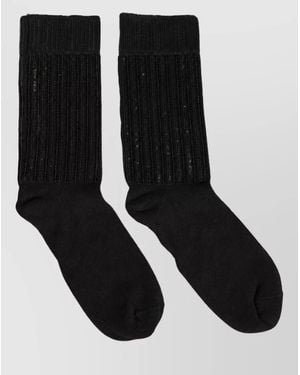 Dolce & Gabbana Sequin Knit Mid Calf Socks - Black
