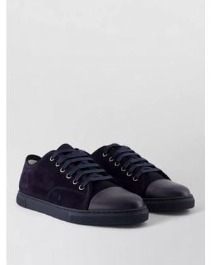 Lanvin Dbb1 Leather Lace Up Trainers - Blue