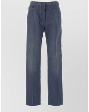 Prada Denim Straight-Leg Trousers - Blue