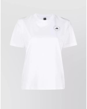 adidas By Stella McCartney Logo Print Jersey Knit Short Sleeve T-Shirt - White