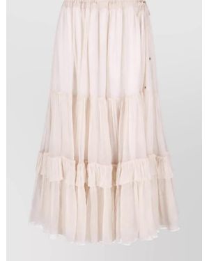 Chloé Silk Midi Skirt - Pink