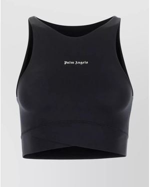 Palm Angels Slim-Fit American-Neckline Top - Black