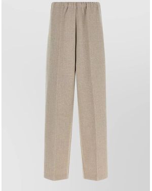Fabiana Filippi Trevi Trousers Straight Leg Side Pockets - Natural