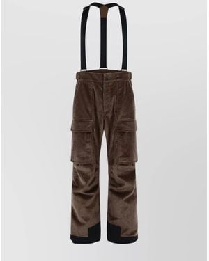 Moncler Corduroy Padded Ski Overalls - Brown