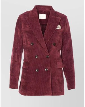 Circolo 1901 Velvet Double-Breasted Blazer - Red