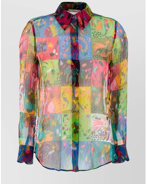 Chloé Silk Printed Blouse - Green