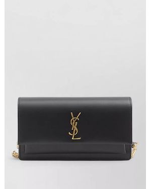 Saint Laurent Sunset Leather Chain Clutch Bag - Black