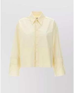 MM6 by Maison Margiela Logo Print Long-Sleeve Cotton Shirt - Yellow