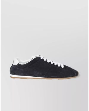 Miu Miu Feather Suede Low-Top Trainers With Rubber Sole - Blue