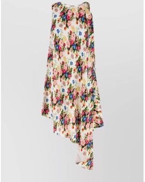 Loewe Silk Printed Midi Dress - White