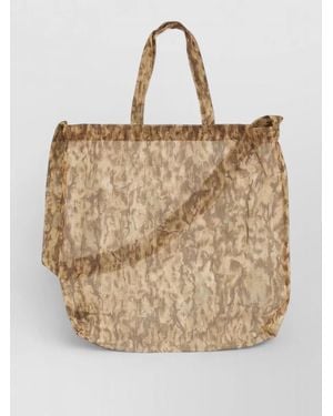 South2 West8 Mesh Tote Bag Dual Handles Shoulder Strap - Natural