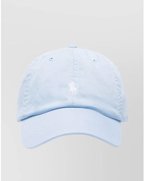 Ralph Lauren Logo Embroidered Curved Brim Cap Hat - White