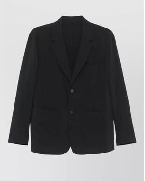 Emporio Armani Tailored Blazer Long Sleeves Notched Lapels - Black