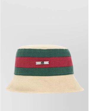 Gucci Canvas Bucket Hat Striped Band Brim - Multicolor