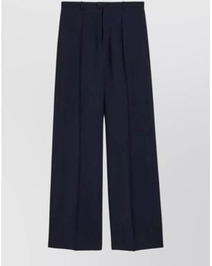 Jil Sander Wool Tailored Pants Belt Loops Creased - Blue