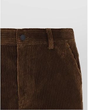 Moncler Ribbed Wide-Leg Pants - Brown