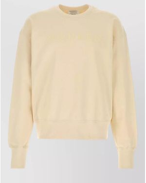 McQueen Logo Print Cotton Sweatshirt - Natural