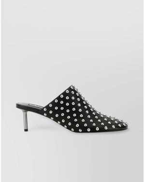 Jil Sander Studded Leather Mules - Black