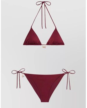 MC2 Saint Barth Leah Virgo Glossy Finish Charm Bikini - Red