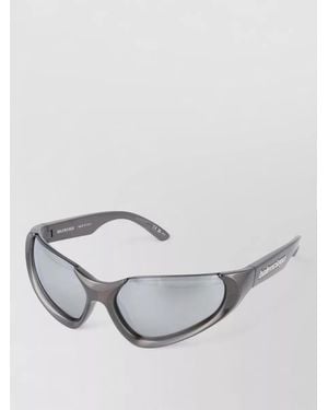 Balenciaga Sunglasses Bb0202S 002 Curved Frame - Metallic