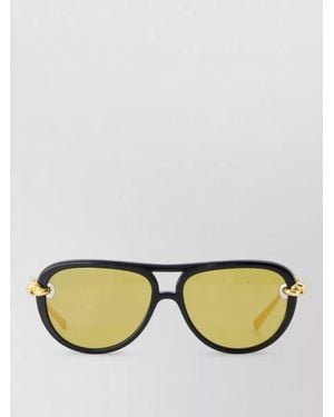 Bottega Veneta Pilot Sunglasses Metal Frame Tinted Lenses - Metallic
