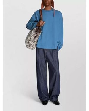 Dries Van Noten Denim High-Rise Pleated Wide-Leg Jeans - Blue