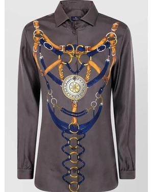 Etro Silk Printed Shirt - Blue