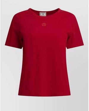 Ines De La Fressange Paris Short Sleeve Crew Neck Cotton T Shirt - Red