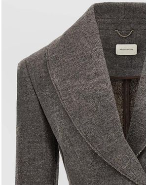 Magda Butrym Cashmere Single-Breasted Shawl Blazer - Grey