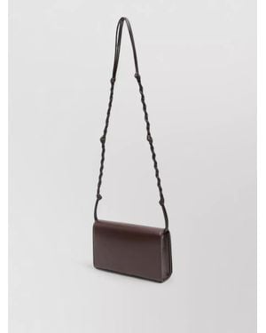 Jil Sander Tangle Calf Leather Cross-Body Bag - White
