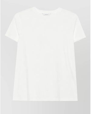 Max Mara Logo Print Crew Neck Short Sleeve T-Shirt - White