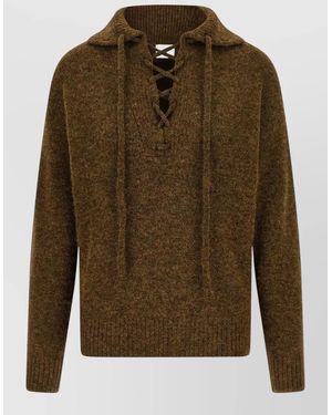 Isabel Marant Alpaca Wool V-Neck Long-Sleeve Jumper - Green