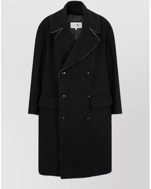 MM6 by Maison Margiela Wool Double-Breasted Coat - Black