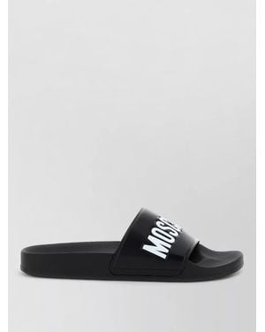 Moschino Logo Pool Slides - Black