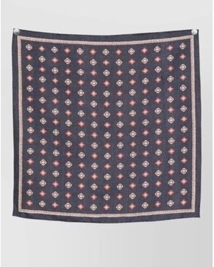 Brunello Cucinelli Pocket Square Scarf Patterned Lightweight Design - Metallic