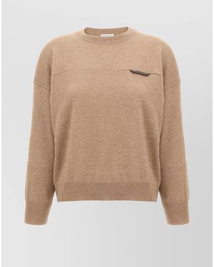 Brunello Cucinelli Cashmere Cropped Crewneck Jumper - Natural