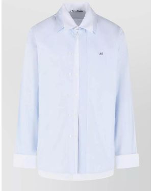 Acne Studios Cotton Shirt Tailored Collar Detailed Cuffs - White