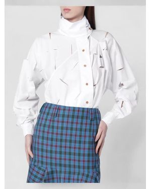 Vivienne Westwood Halston Shirt Featuring Cut-Out Design And High Collar - White