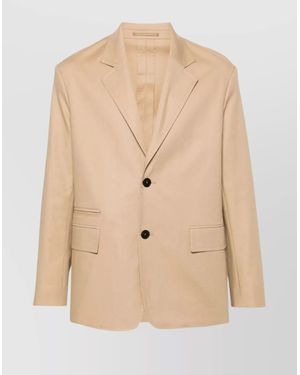 Lanvin Tailored Jacket With Back Vent And Flap Pockets - Natural
