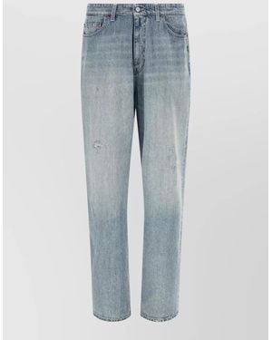 MM6 by Maison Margiela Numeric Signature Denim Five Pocket Jeans - Blue