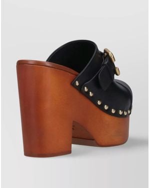 Chloé Studded Detailing Platform Mules - Multicolor