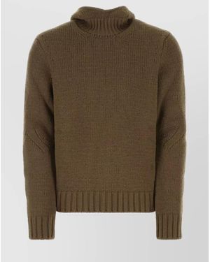 Bottega Veneta Textured Hooded Jumper - Green