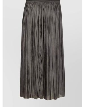 Roberto Collina Midi Pleated Skirt Sheer Overlay - Grey